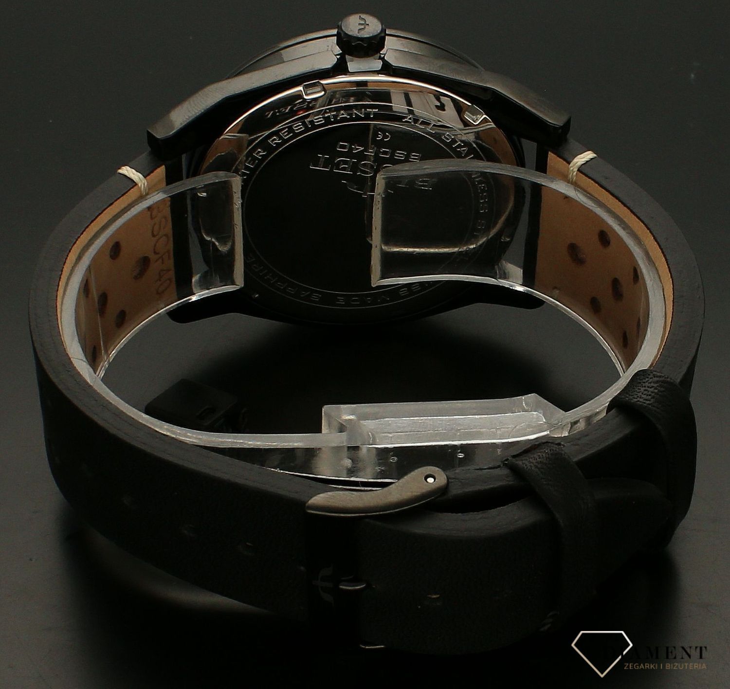 Zegarek męski Bisset na czarnym pasku BSCF40. Zegarek męski Bisset. Męski zegarek z szafirem. Męski zegarek Bisset na czarnym pasku. Zegarek męski Bisset idealny na prezent..jpg